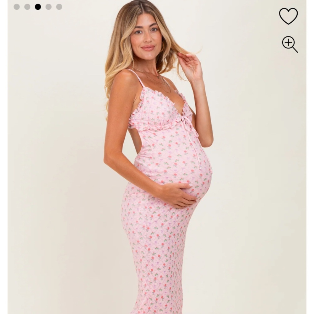 NWT Pink rose print pretty maternity dress, pinkblush brand site